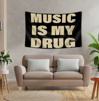 Music is My Drug Tapestry Wall Banner