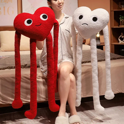 Creative Long Arms Love Heart Shape Pillow Cute Stuffed Red Black White Heart Pillow Soft Plush Toys Lover Friends Festival Gift