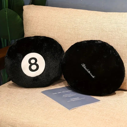 1pc Black 8 Billiard Pillow Black Pillow Cushion Sofa CushionTatami Cushion For Halloween Decor Christmas Gift