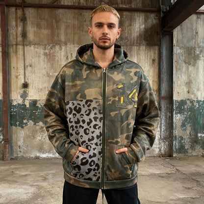 Camo Leopard 14 Graphic Zip Up Hoodie