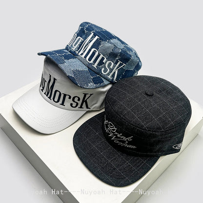 New Men Women Flat Top Letter Embroidery Baseball Hats Sunshade Korean Versatile Personal Peaked Caps Camouflage Fashion Niche