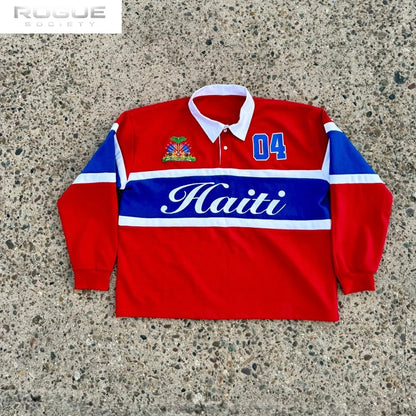 Mens Polo Vintage Shirt Long Sleeve Block Red Blue White Harajuku Unisex Casual Loose Fit Streetwear Preppy Sports Fashion Y2k