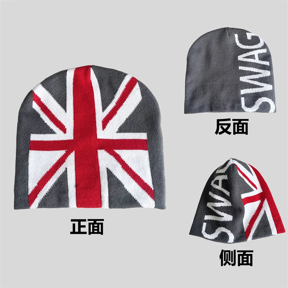 Warm Casual Fashion Personal Beanies Rap Versatile Outdoor Street European Style Jacquard Union Jack Men Women Knitted Hats
