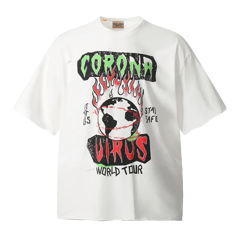 Men White and Black T-shirts T shirt Dept Gallery Dept Clothes Summer