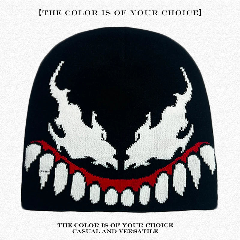 Venom Graphic Knit Beanie Hat