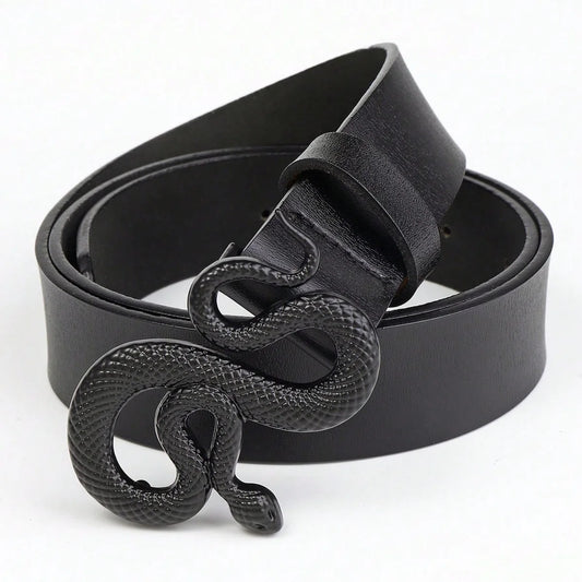 Snake Buckle PU Leather Belt