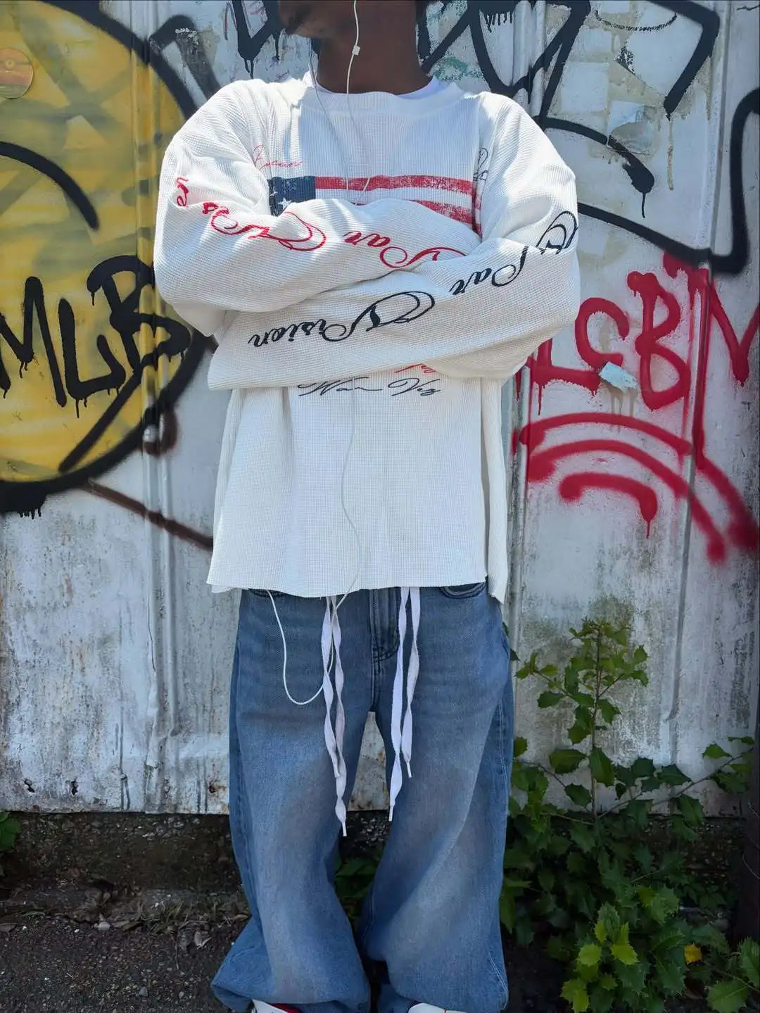 New hoodie street round neck long sleeved personalized loose T-shirt letter printed loose and versatile embroidered clothing