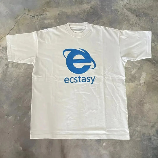 Y2K Ecstasy Print Cotton Tee