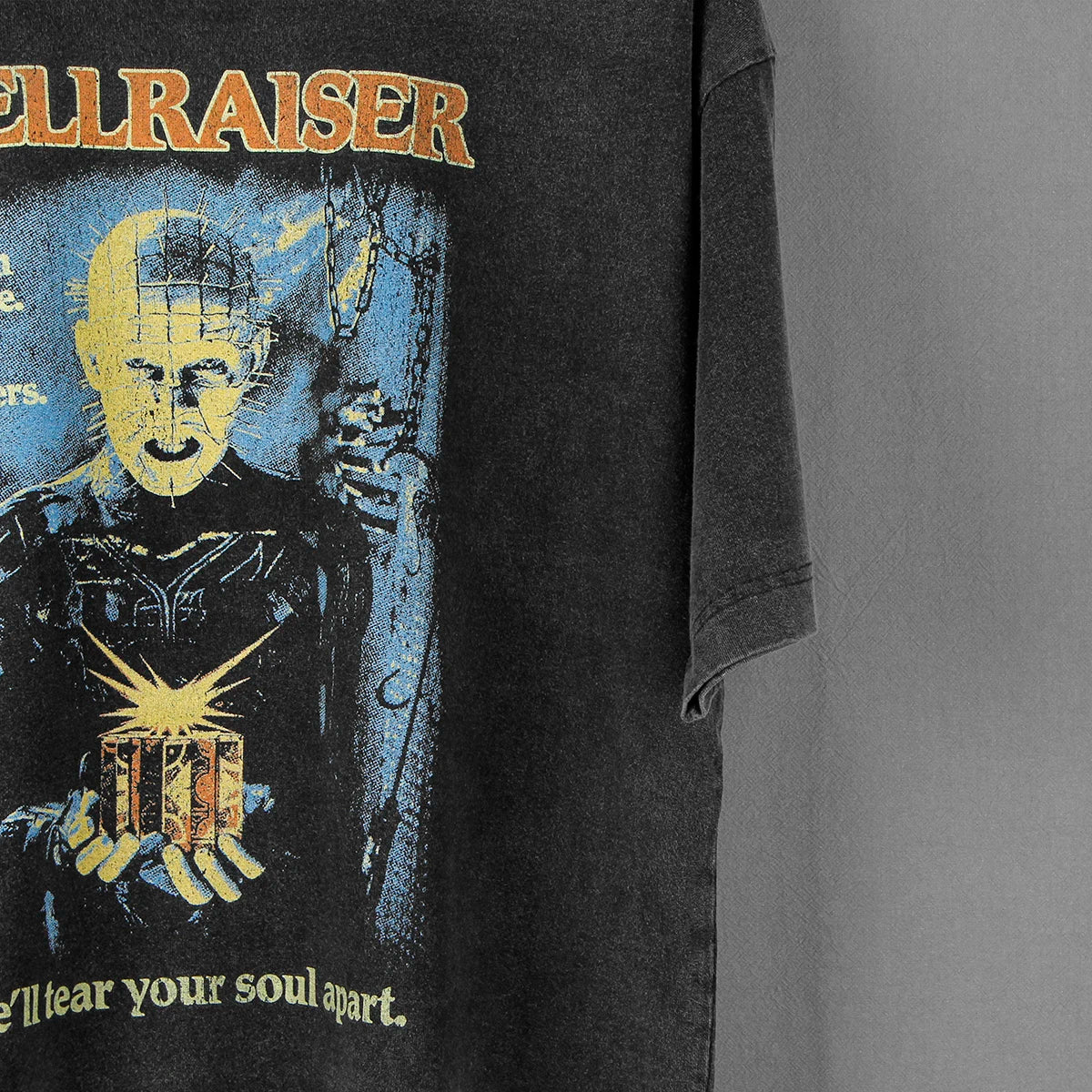 Hellraiser T-Shirt 80S Horror Movie Pinhead Freddy Jason Michael Myers Men's Clothing Short Sleeves Printed Loose  Cotton Shirt