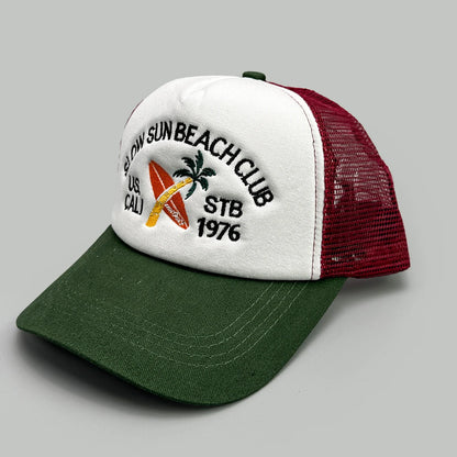 American Hip-hop Letter Embroidery Baseball Hats New Unisex Sunshade Color Block Breathable Street Versatile Mesh Trucker Caps