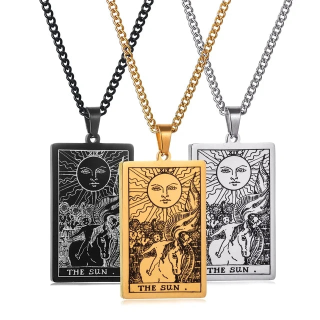 Stainless Steal Tarot Card Chain Necklace
