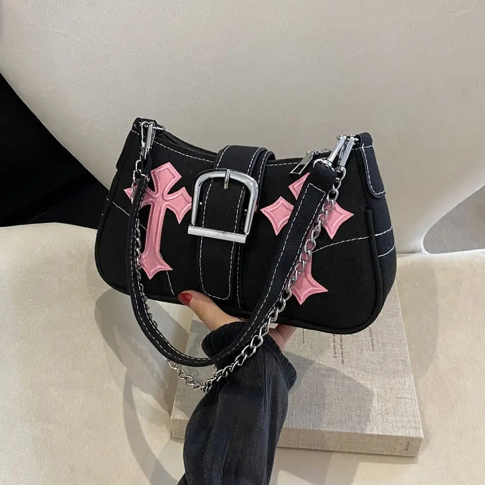 Hasp Handbags Metal Buckle Shoulder Bag Sling Bag Underarm Bags Simple Casual Canvas Tote Bags Fashion Street Trend Accessory