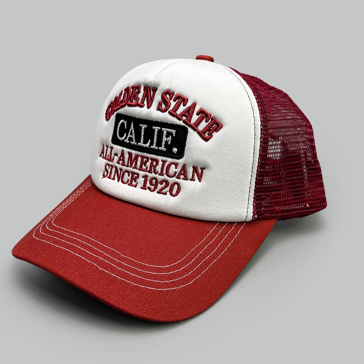 American Hip-hop Letter Embroidery Baseball Hats New Unisex Sunshade Color Block Breathable Street Versatile Mesh Trucker Caps
