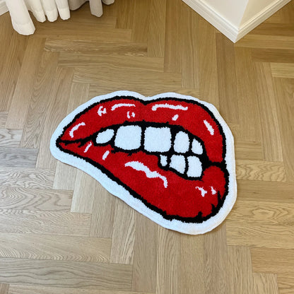 Red Lips Novelty Aesthetic Floor Rug