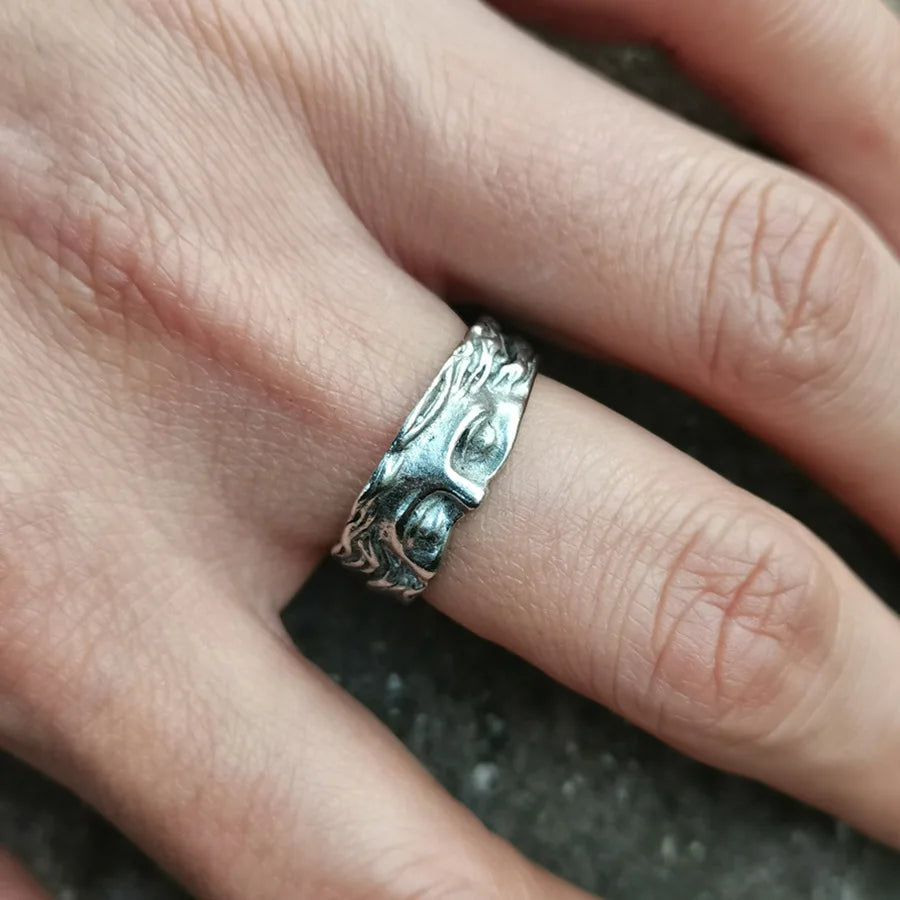 Creative Venus Half Mask Ring For Men Vintage Carving Opening Adjustable Ring Fashion Jewelry Gifts
