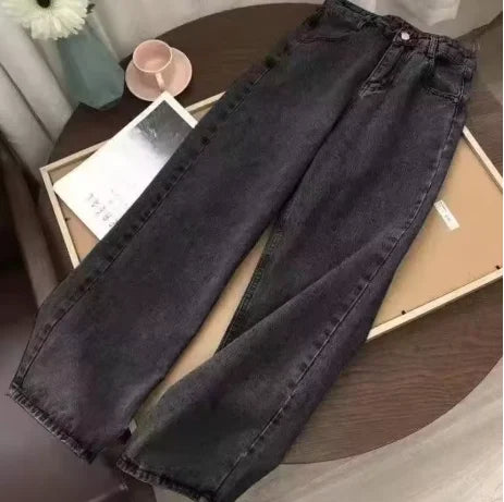 2026 New Y2K Korean fashion brand stripe hole baggy jeans harajuku men women street hip hop casual couple Wide-leg pants