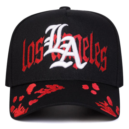 Unisex Los Angeles Gothic Rose Embroidered Baseball Hat