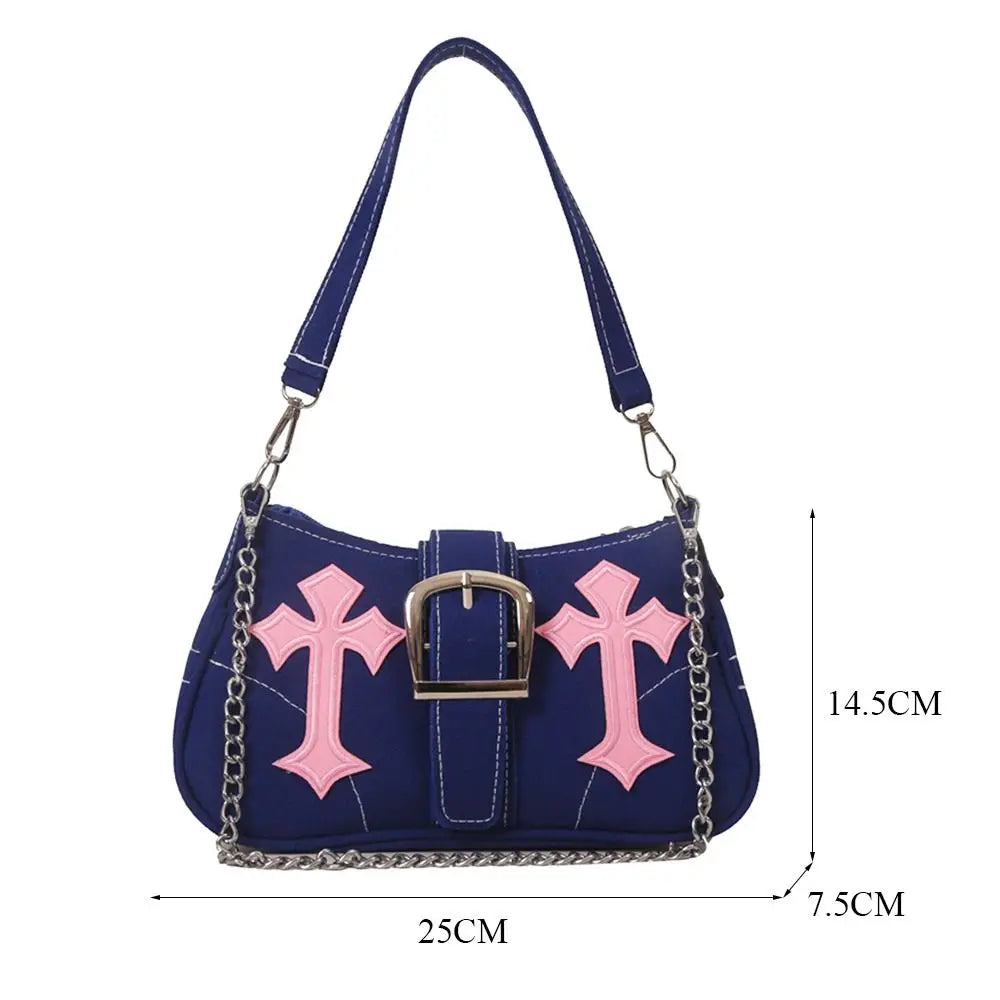 Hasp Handbags Metal Buckle Shoulder Bag Sling Bag Underarm Bags Simple Casual Canvas Tote Bags Fashion Street Trend Accessory
