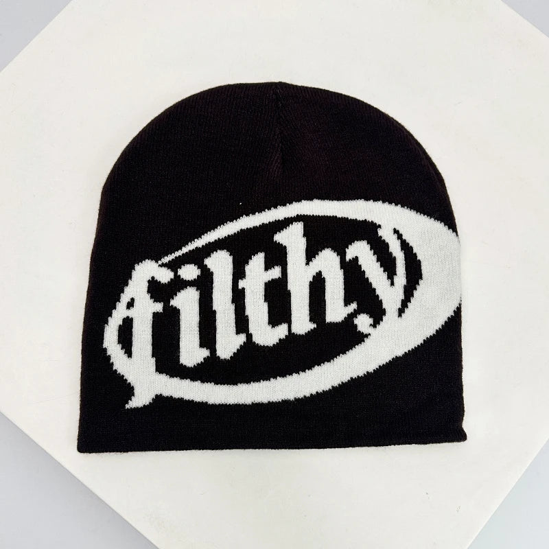 Autumn and Winter New Unisex European Style Letter Knitted Hats Warm Hip Hop Versatile Street Beanies Outdoor Fashion Skate Rap