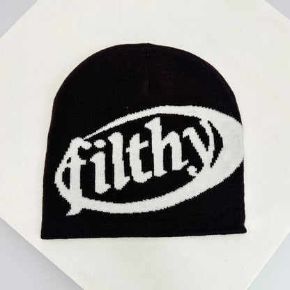 Autumn and Winter New Unisex European Style Letter Knitted Hats Warm Hip Hop Versatile Street Beanies Outdoor Fashion Skate Rap