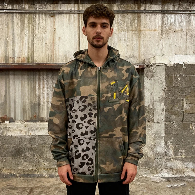 Camo Leopard 14 Graphic Zip Up Hoodie