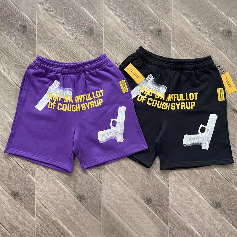 That's A Awful Lot Of Cough Syrup Gun Graphic Shorts