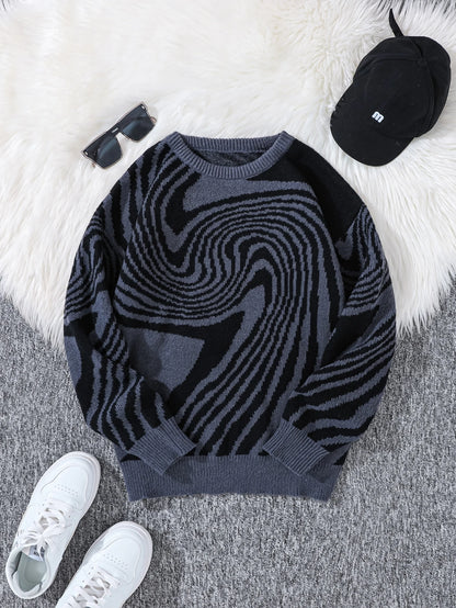Spiral Wave Knit Sweater