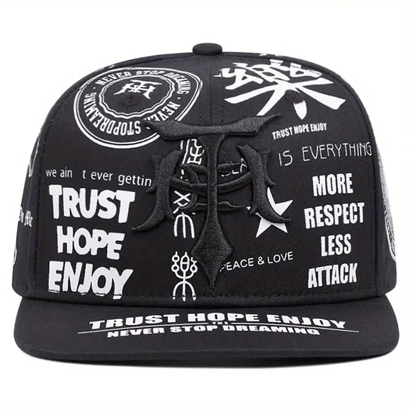 Streetwear Graffiti Print Snapback Baseball Cap