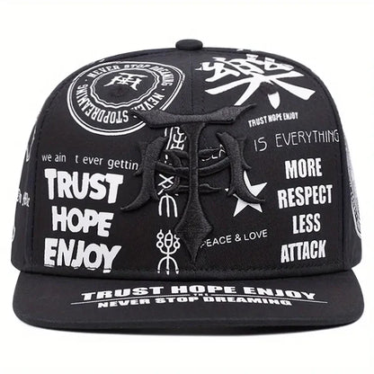 Streetwear Graffiti Print Snapback Baseball Cap