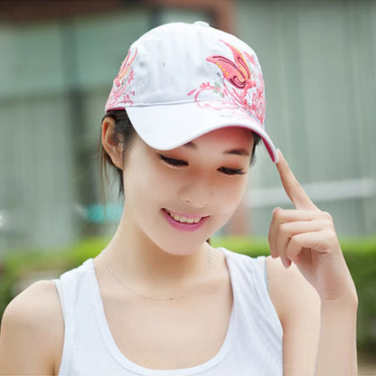 Butterfly Embroidered Baseball Cap 2022 New Spring Summer Women Casual Snapback Caps Butterflies Flower Print Outdoor Sun Hats