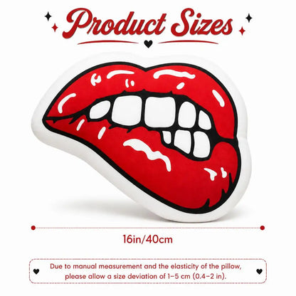 Red Lips Shaped Throw Pillow