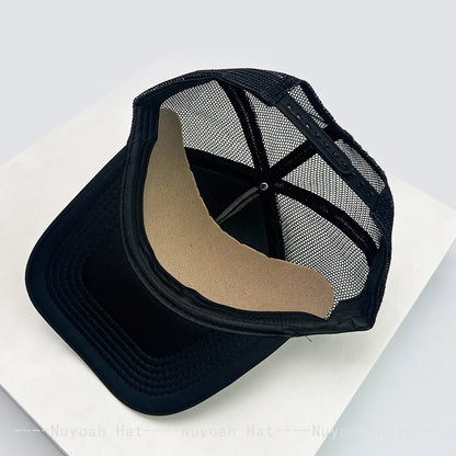 New Unisex 3D Printed Letter Smiling Face Baseball Hats Color Block Sunshade Hip Hop Breathable Trucker Caps Mesh Versatile ins