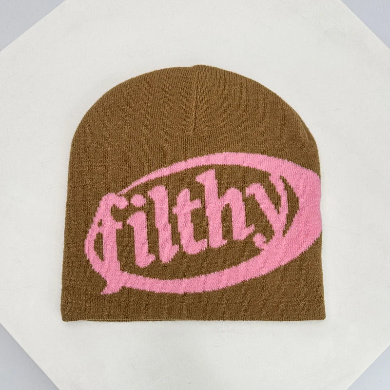 Autumn and Winter New Unisex European Style Letter Knitted Hats Warm Hip Hop Versatile Street Beanies Outdoor Fashion Skate Rap