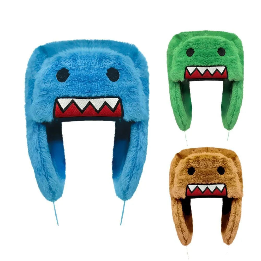New Winter Warm Domo Kun Sprint Autume Brown Hat Ushanka Hat Cute Winter Hat for Boys Girls Kids Cartoon Anime Cap Gorras