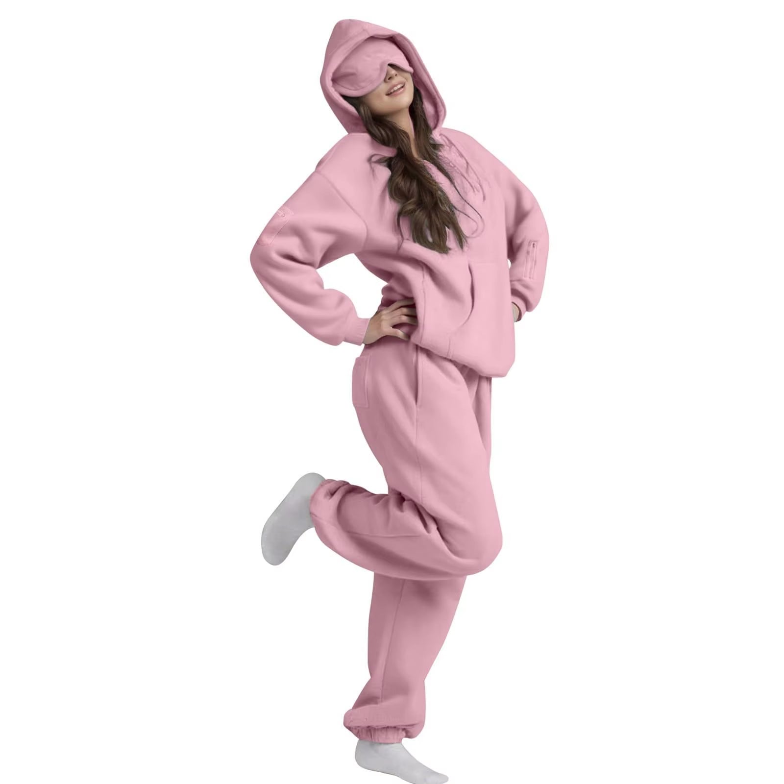 Casual Loose Long Sleeve Solid Color Sweatshirt Women'S Autumn Winter Fashion Comfortable All-Match Simple Design Hoodie