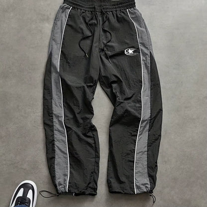 Men'S Casual Quick Dry Printed Outdoor Mountain Climbing Loose Fleece Lined Cargo Pants Autumn Summer Long Polyester