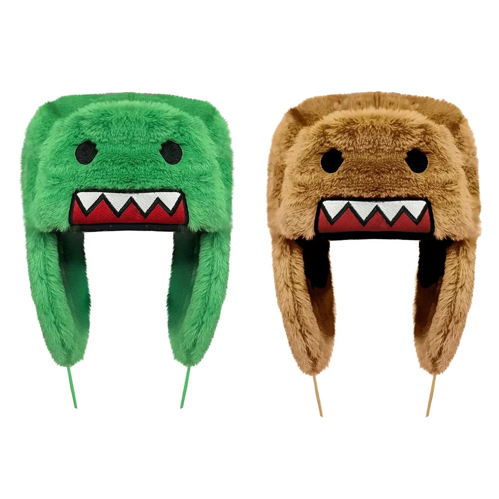 New Winter Warm Domo Kun Sprint Autume Brown Hat Ushanka Hat Cute Winter Hat for Boys Girls Kids Cartoon Anime Cap Gorras