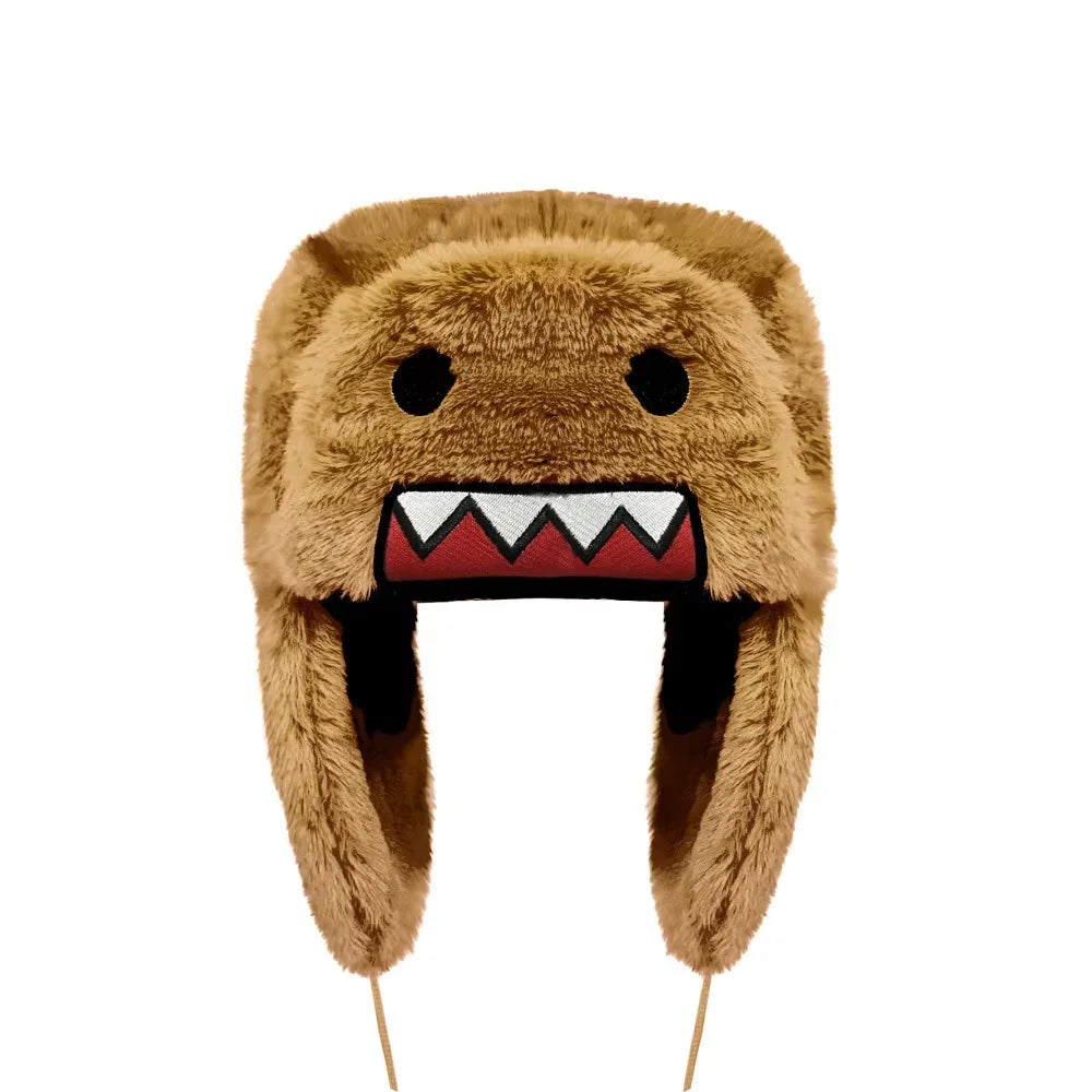 New Winter Warm Domo Kun Sprint Autume Brown Hat Ushanka Hat Cute Winter Hat for Boys Girls Kids Cartoon Anime Cap Gorras