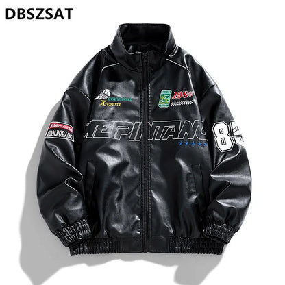 Leather Jacket Men Winter 2025 Motorcycle PU Leather Jacket Mens Stand Collar Casual Windbreaker Ropa De Hombre Slim Coat 7XL