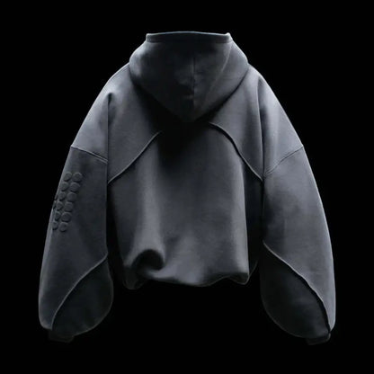 Aesthetic High Street Harajuku Hip Hop Rock Long Sleeve Pullover Contrast Stitching Creative Foam Printing Fashion Casual Hoodie