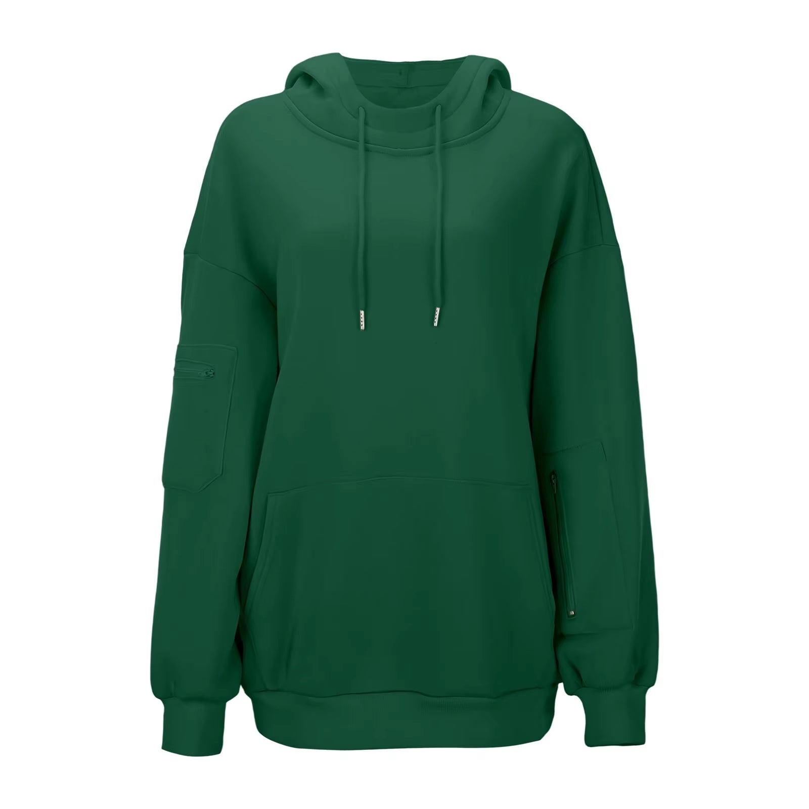 Casual Loose Long Sleeve Solid Color Sweatshirt Women'S Autumn Winter Fashion Comfortable All-Match Simple Design Hoodie