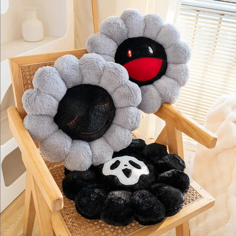 Flower Pillow Cushion Office Chair Ghost Devil Sunflower Plush Pillow Plant Petal Cushion Stuffed Toys for Girls Home Decor Gift