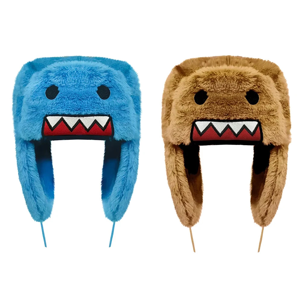 New Winter Warm Domo Kun Sprint Autume Brown Hat Ushanka Hat Cute Winter Hat for Boys Girls Kids Cartoon Anime Cap Gorras