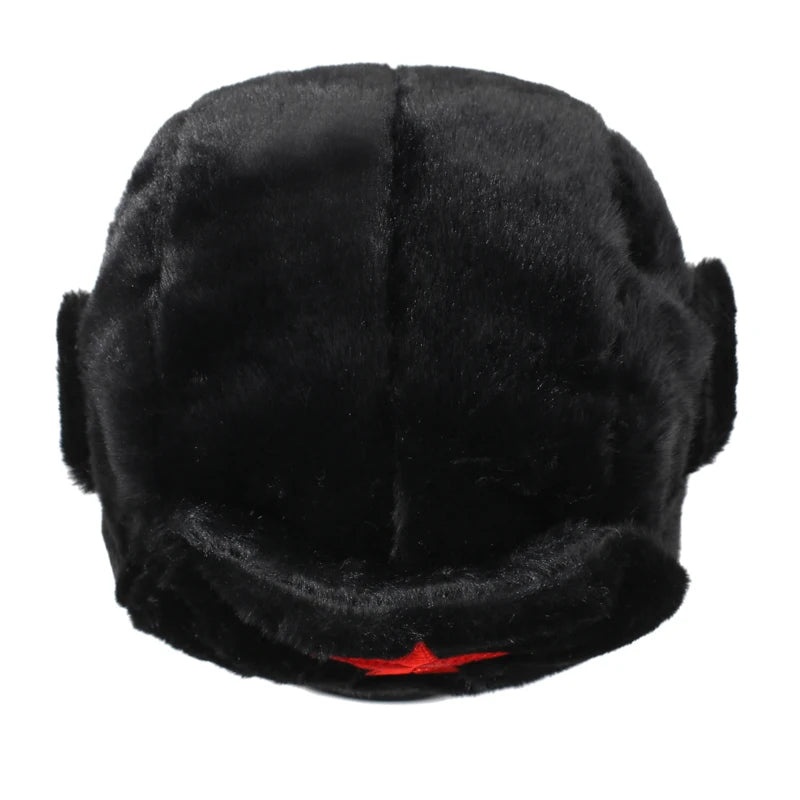 Five-Point Star Lei Feng Style Winter Outdoor Ski Hat, Unisex, Fleece-Lined for Warmth (Suitable for Cycling)