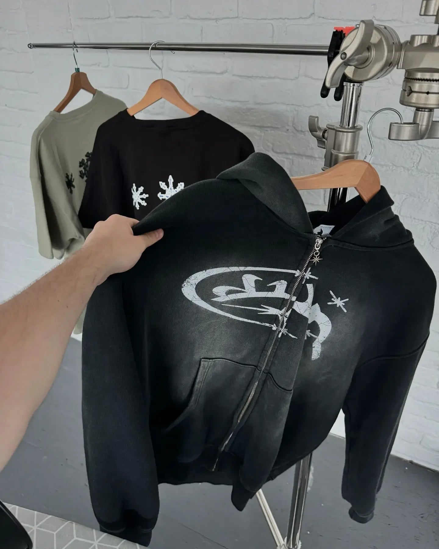 Fashion Vintage Print Zip up Hoodie Y2K New Harajuku Hip Hop Long Sleeve Coats Loose Hooded Sweatshirt Men and Women Streetwear